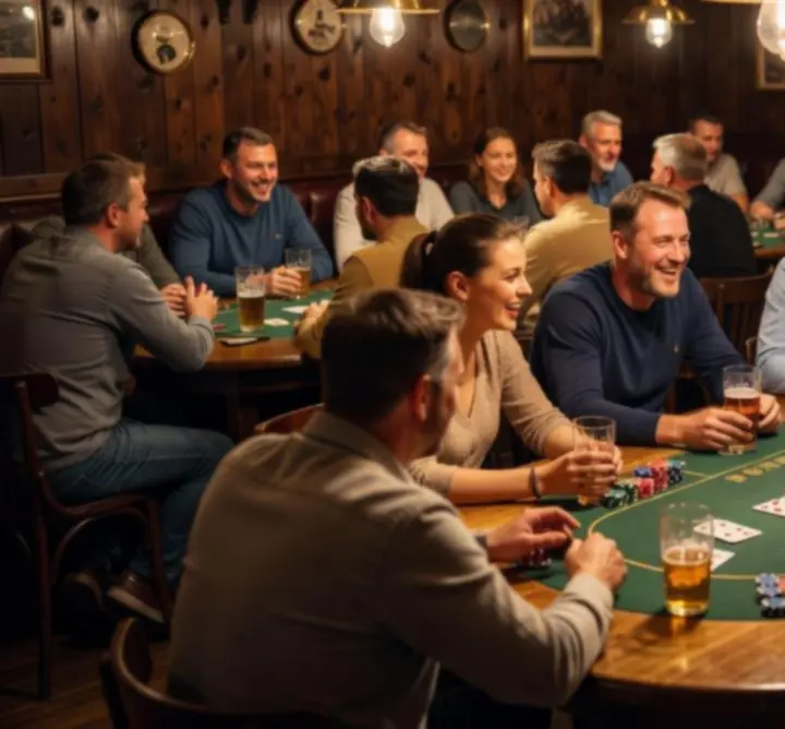 Wieczór pokerowy w przytulnym barze RoadTripFleet