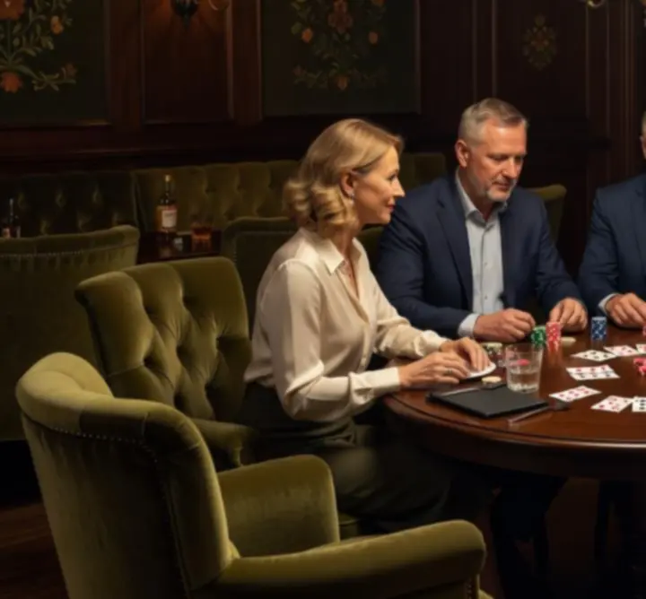Zamknięty wieczór pokerowy w kameralnej sali